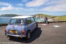 Ireland 2017 - Classic Car Road Trip through Ireland in a Mini Authi: The Slea Head Viewing Point on the Dingle Peninsula offers amazing views of the Blasket...