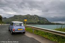 Portugal - Classic Car Road Trip from the Netherlands to Portugal: Our own 1974 Mini Authi on the north coast of Spain. On this road...