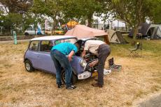 Portugal, IMM Praia de Mira - Classic Car Road Trip in a 1974 Classic Mini: During a short drive near the IMM in Praia de Mira, we discovered our Authi was leaking brake fluid....