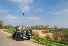 Operation Quick Anger Commemoration 2018 - Operation Quick Anger Commemoration and Memorial Tour 2018: A 1942 Ford Jeep on the Ooyse dyke between the Dutch villages of Oud-Zevenaar and...