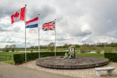Commemoration Operation Quick Anger 2019 - Operation Quick Anger Commemoration 2019: Memorial Crossing to Liberation Monument on the east bank of IJssel at Westervoort. A barge on...
