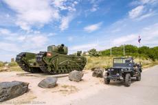 Normandy, 75 years after D-Day - Memorial tour in a Ford GPW Jeep through Normandy, 75 years after D-Day: A Churchill AVRE on Juno Beach at Graye-sur-Mer stands as... Normandy, 75 years after D-Day - Memorial tour in a Ford GPW Jeep through Normandy, 75 years after D-Day: A Churchill AVRE on Juno Beach at Graye-sur-Mer stands as...