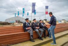 Normandy, 75 years after D-Day - Normandy, the 75th anniversary of D-Day, Sword Beach: Seated in front of the tent where the Liberty Concert Normandy 2019 took place... Normandy, 75 years after D-Day - Normandy, the 75th anniversary of D-Day, Sword Beach: Seated in front of the tent where the Liberty Concert Normandy 2019 took place...