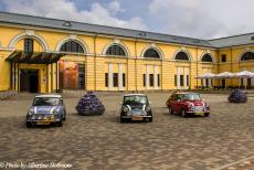 Lithuania 2015 - Classic Car Road Trip: Three classic Minis in front of the Daugavpils Mark Rothko Art Centre in Latvia. The famous painter Mark Rothko was born in...