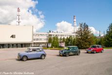 Lithuania 2015 - A Classic Car Road Trip from the Netherlands to Lithuania. The Mini Authi, the Mini MPI and the Mini SPI in front of the...
