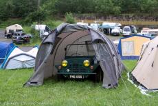 Germany, IMM Geiselwind - IMM Geiselwind, Germany: A Mini Moke in a tent. This iconic car was originally designed as a light&nbsp;military vehicle for the British Army that...