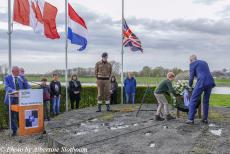 Commemoration Operation Quick Anger 2023 - Commemoration Operation Quick Anger 2023: A wreath laying ceremony at the war memorial Crossing to Liberation at Westervoort. The Mayor of...