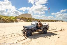 Normandy 2014 - Classic Car Road Trip Normandy: Driving our own 1942 Ford GPW Jeep on Utah Beach, the Utah Beach D-Day Museum in the background. Utah...