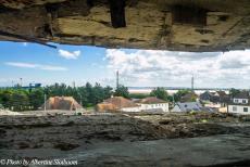 Normandy 2014 - Classic Car Road Trip Normandy: View over Ouistreham and Sword Beach from the Grand Bunker, Le Grand Bunker. The bunker is situated in the...