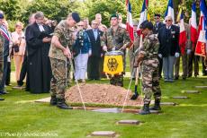 Normandy 2009 - Classic Car Road Trip Normandy: La Cambe German Military Cemetery. June 2009, the burial of an unidentified German soldier of...