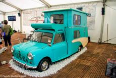 Longbridge IMM - Classic Car Road Trip: Een Mini Wildgoose camper, gebouwd rond 1965, hier tentoongesteld op het IMM 2009 in Longbridge, Engeland. Voor een...