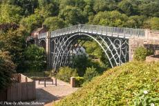 Longbridge IMM - Classic Car Road Trip in a Mini Monza: The Iron Bridge, one of the most iconic images of Great Britain. The Iron Bridge is the world's...