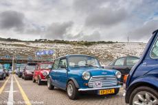 Longbridge IMM - Classic Car Road Trip: The classic Mini of our eldest son, a Denim Blue coloured Mini 1000 HLE built in 1983, waiting in line at the...
