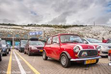 Longbridge IMM - Classic Car Road Trip: De classic Mini van onze jongste zoon, een Mini 1000 HLE in de kleur Flame Red, bouwjaar 1989, staat te...